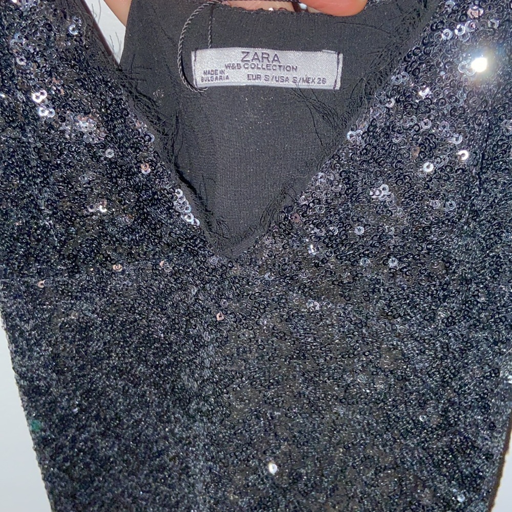 Stunning Black sequin dress Zara W & B collection 🇧🇬 Made in Bulgarie 🇧🇬